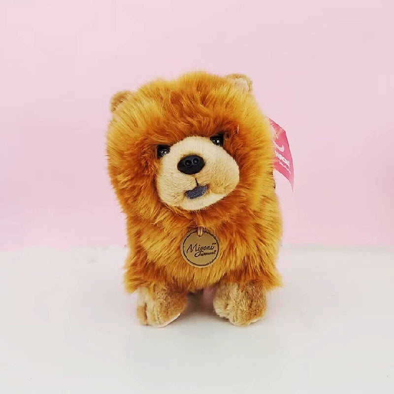Realistic Aurora Lie Prone Shepherd Puppy Plush Toy Yellow Dog Doll Cute Pine Lion Figurine|Plush Toys & Stuffed Animals