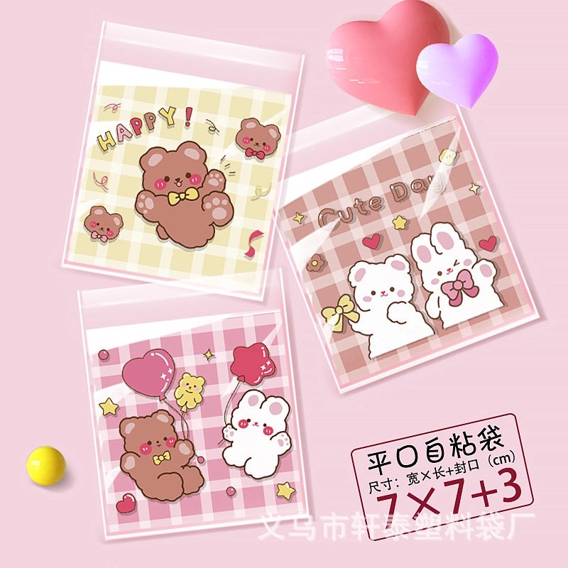 Happy Every Day Snowflake Crisp Cookie Self-adhesive Packaging Bags for Mooncake and Nougat Gifts|Packaging & Wrapping Supplies