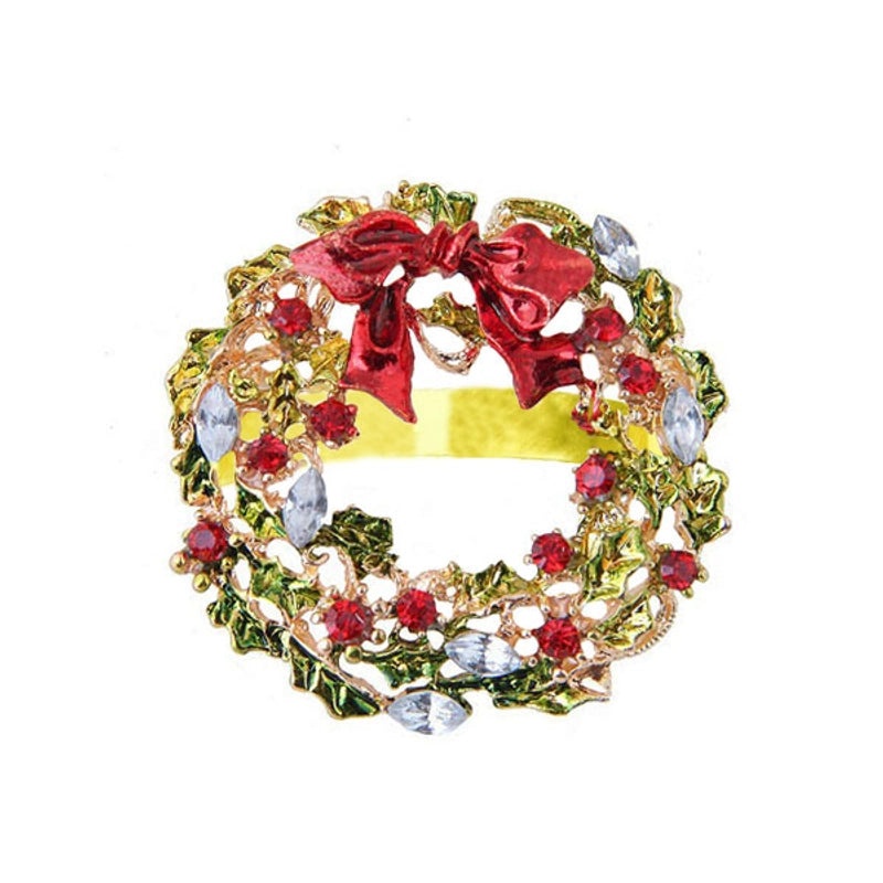 Christmas Cartoon Santa Claus Alloy Napkin Ring Casual Elegant Holiday Table Decor | Holiday Tableware