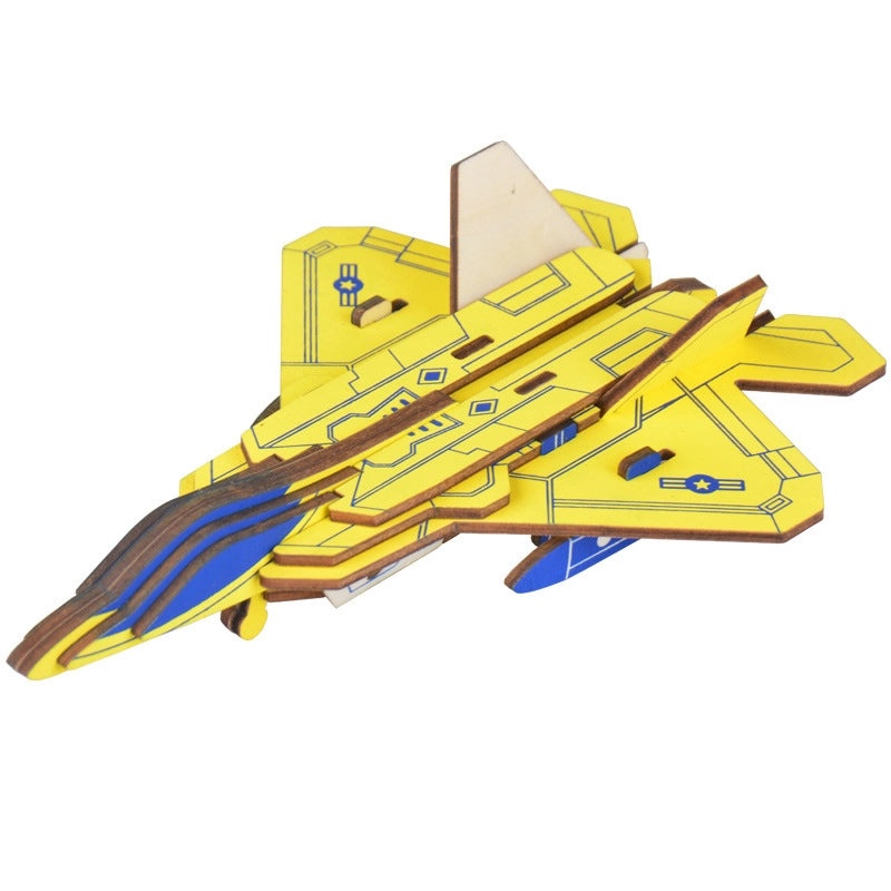 Handmade Wooden 3D Aircraft Model Puzzle for Kids | Toys & Games