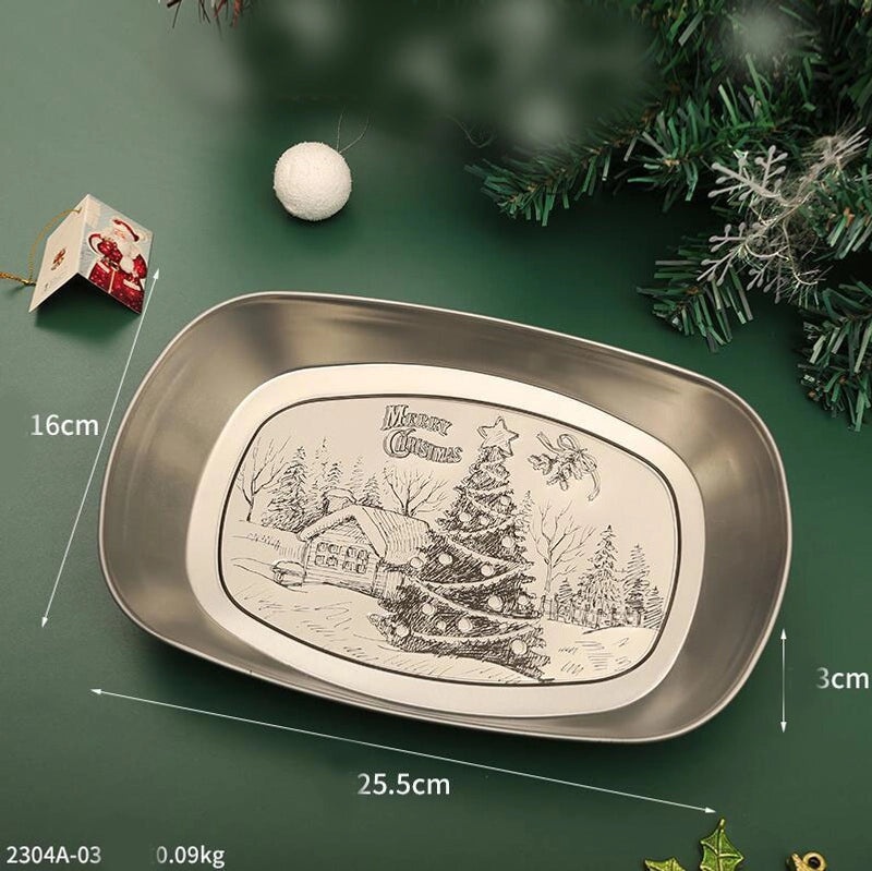 Christmas Tree Santa Claus Tinplate Hat Casual Elegant Tableware Decoration|Home Decor