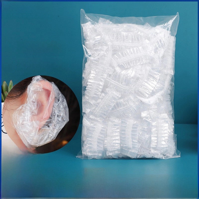 Disposable PE Earmuffs for Ear Piercing Hair Dyeing Bath Protection Waterproof 100 Pieces | Personal Care Accessories