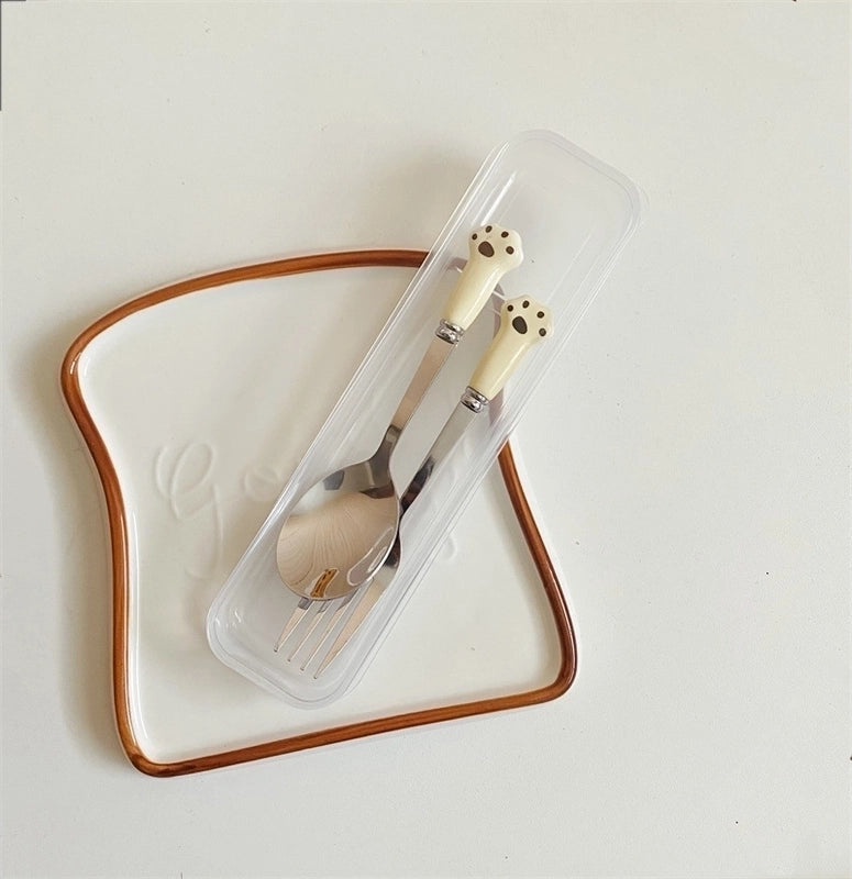 Adorable Cartoon Frog and Crocodile 430 Stainless Steel Ceramic Tableware Set | Kitchen & Dining