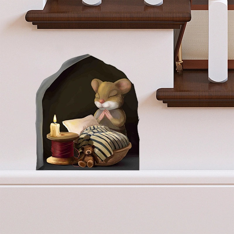 Cute Cartoon Mouse Self-Adhesive Wall Decals for Bedroom Living Room Stairs Corners|Home Decor Wall Stickers