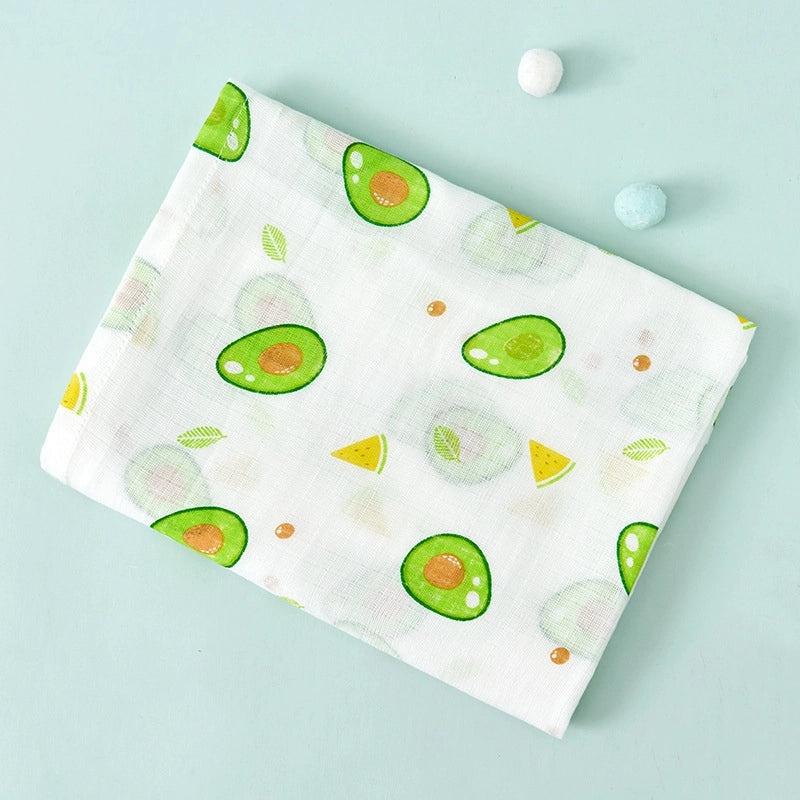 Double-layer Cotton Gauze Baby Swaddle Blanket Printed Bath Towel Sunshade Cart Cover|Baby Care Accessories