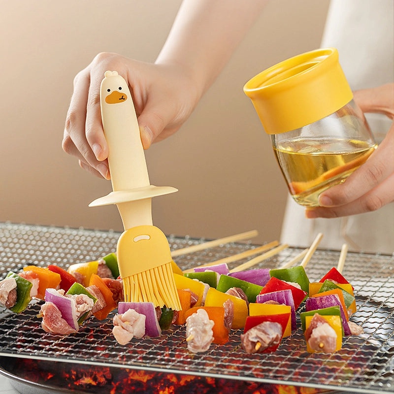 Silicone BBQ Oil Brush with High Temperature Resistant Bottle Integrated for Kitchen Baking|Kitchen Utensils