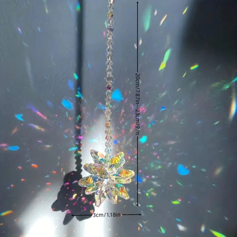 Elegant Floral Crystal Wind Chime Suncatcher Decoration|Home Decor Accessories