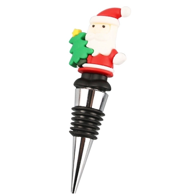 Festive Cartoon Wine Bottle Stopper PVC Aluminium Alloy 1 Piece|Kitchen & Dining Accessories