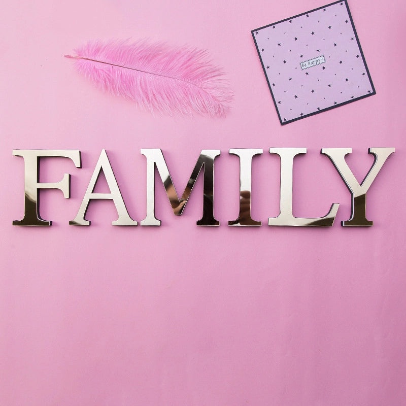 Golden Acrylic Mirror Letters Wall Decal EVA Foam Art Creative Home Decor | Home Decor & Wall Stickers