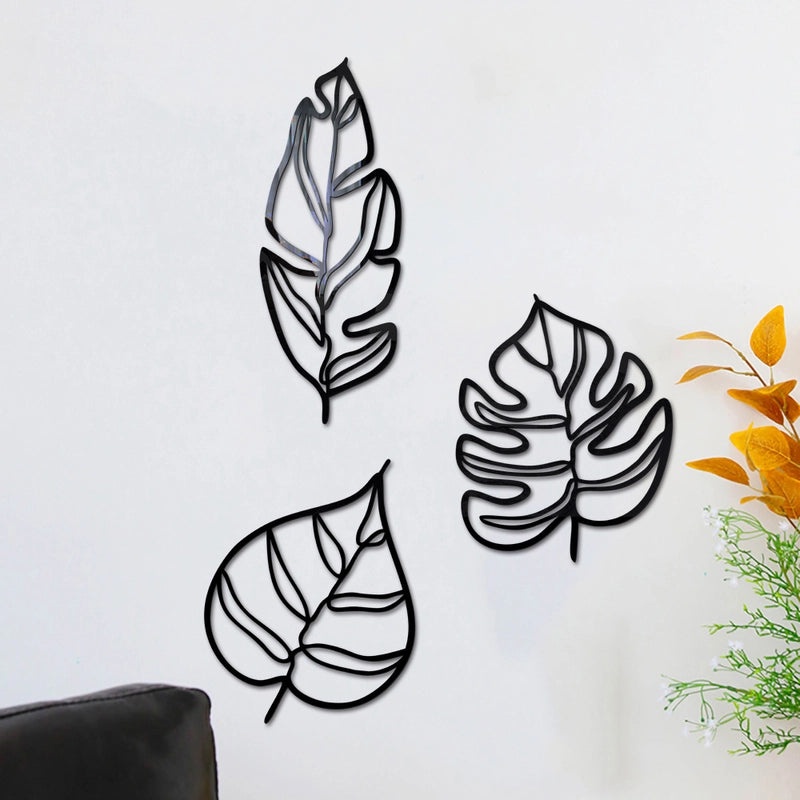 Stylish Leaf Pattern Plastic Wall Decal|Home Decor Wall Stickers