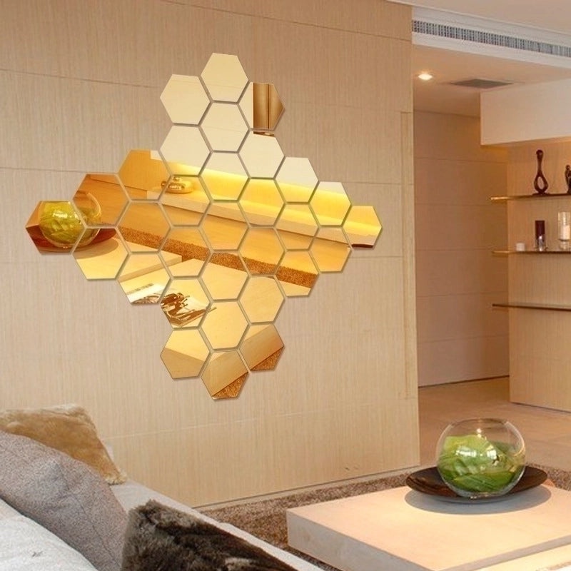 Stylish Geometric Hexagon Acrylic Wall Decal|Home Decor Wall Stickers