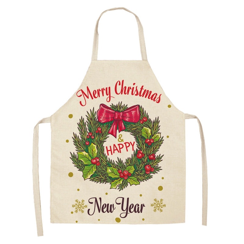 Holiday Themed Synthetic Fiber Apron with Text Design 1 Piece|Kitchen & Dining Accessories