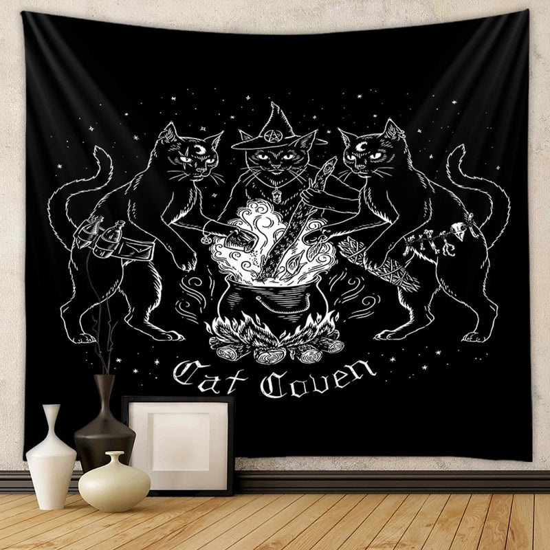 Black Cat Wall Tapestry for Home Decor | Home Decor & Wall Art