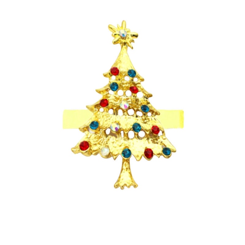 Christmas Cartoon Santa Claus Alloy Napkin Ring Casual Elegant Holiday Table Decor | Holiday Tableware