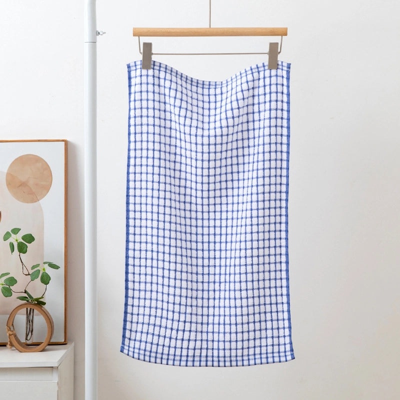 Classic Minimalist Cotton Towels with Lattice Pattern|Home Textiles & Towels