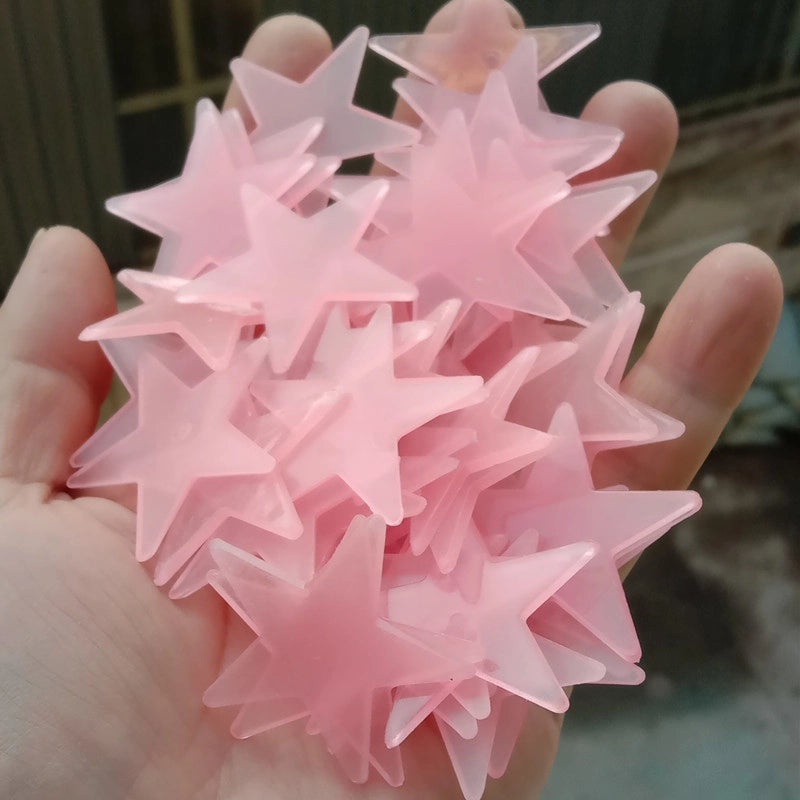 3-8cm Glow in the Dark Star and Moon Wall Stickers for Kids' Rooms, Fluorescent 3D Decorative Decals|Home Decor & Wall Art