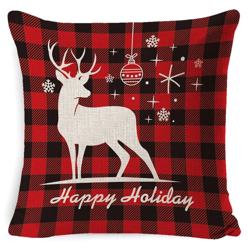 Christmas Linen Pillow Cover for Living Room Office Car Sofa Waist Cushion|Home Decor Cushions
