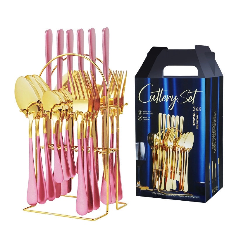 Stylish Solid Color Stainless Steel Cutlery Set 1 Piece | Kitchen & Dining Tableware