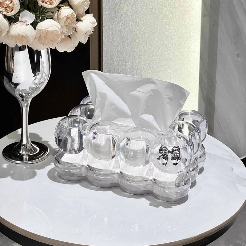 Nordic Luxury Transparent Tissue Box for Living Room Coffee Table | Home Decor Accessories