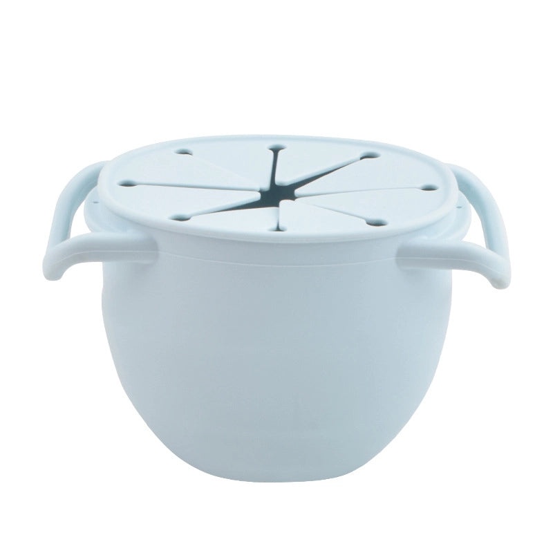 Baby Silicone Snack Cup with Rope | Fall-Resistant Foldable Binaural Children’s Snack Container | Baby Feeding Supplies