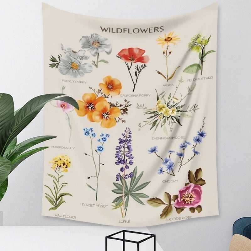 Vintage Floral Botanical Tapestry Wall Hanging|Home Decor & Wall Art