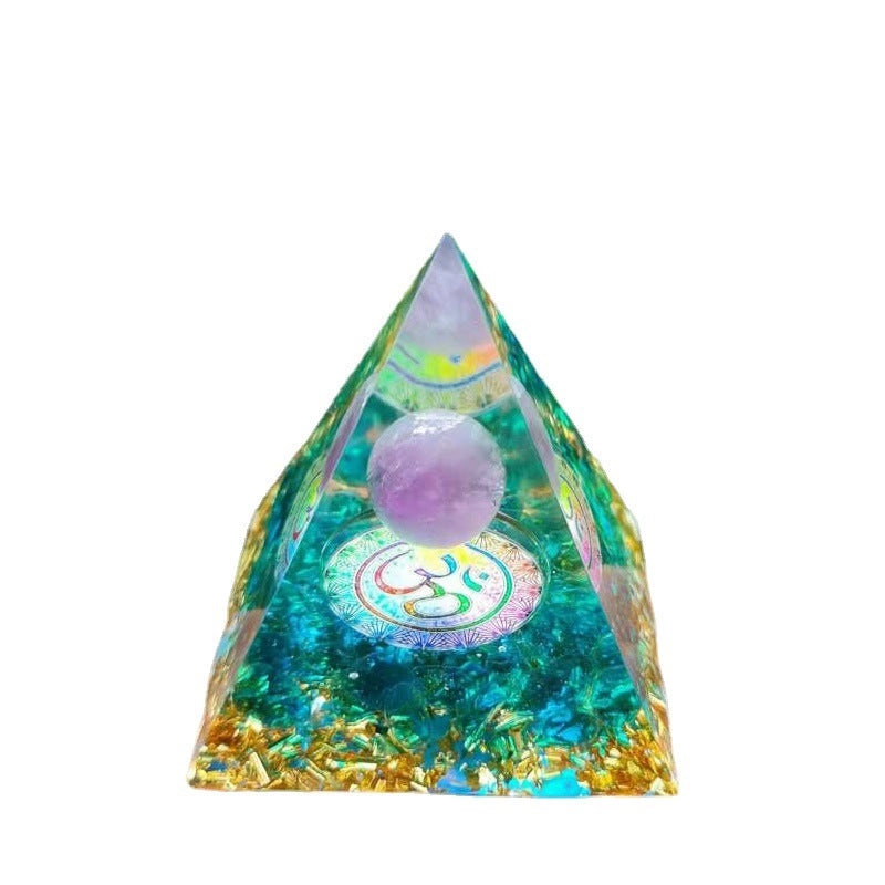 Minimalist Synthetic Resin Crystal Pyramid Ornament | Home Decor