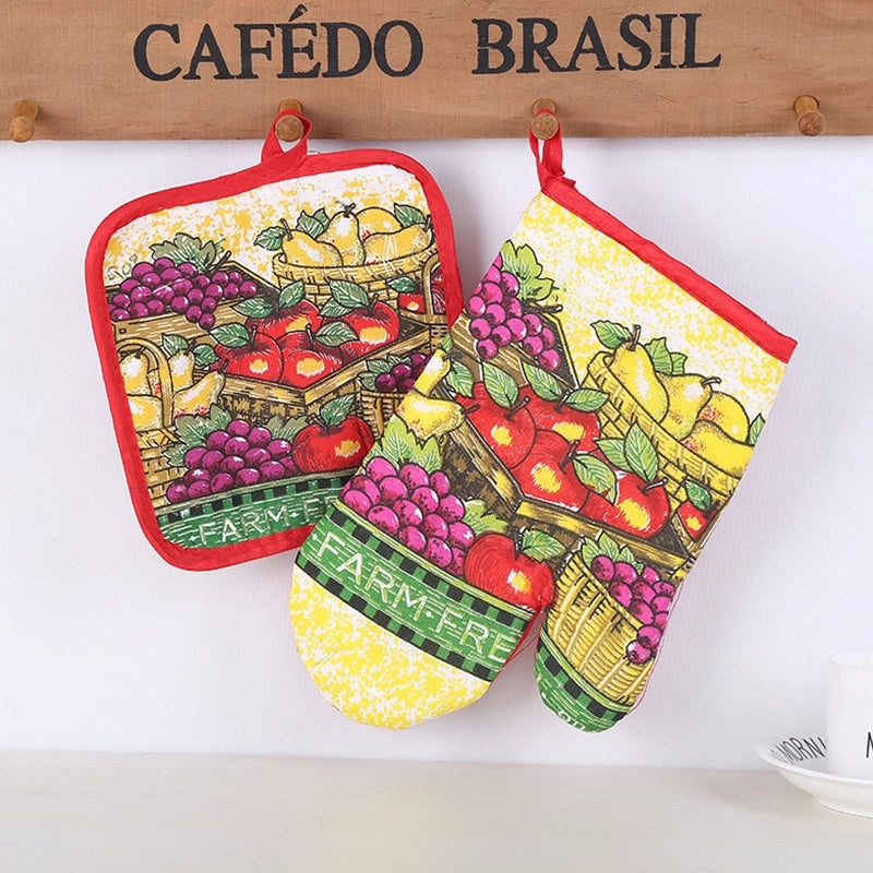 Heat Resistant Gloves with Pastoral Multiple Prints | Kitchen & Dining Accessories