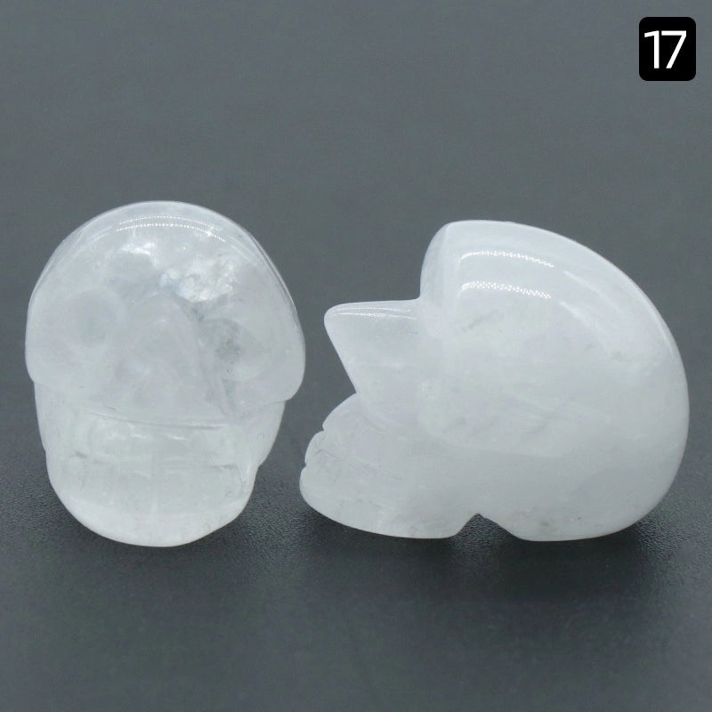 Halloween Vintage Skull Natural Crystal Agate Ornament | Home Decor & Seasonal Accessories