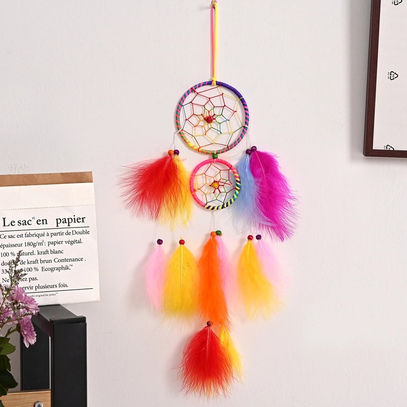 Minimalist Grid Wood Feather Dreamcatcher Decoration | Home Decor & Wall Art