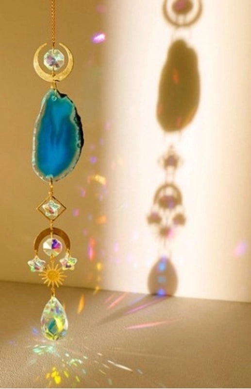 Elegant Agate Water Droplet Suncatcher Wind Chime | Home Decor & Wall Art