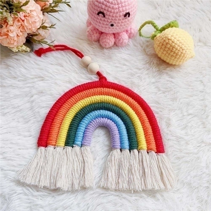 Colorful Handmade Rainbow Yarn Pendant Necklace | Handmade Jewelry