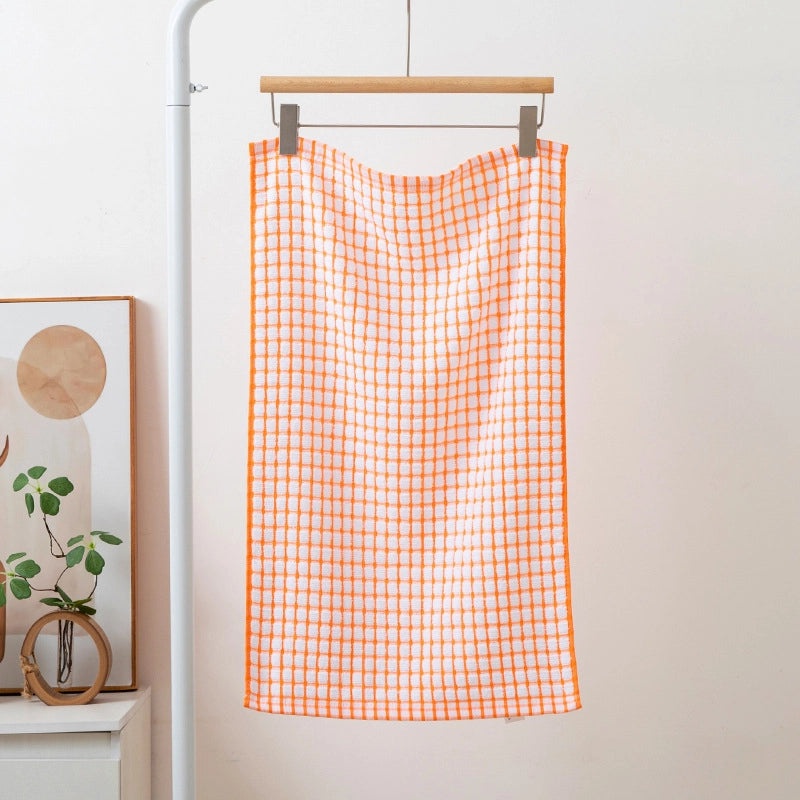 Classic Minimalist Cotton Towels with Lattice Pattern|Home Textiles & Towels