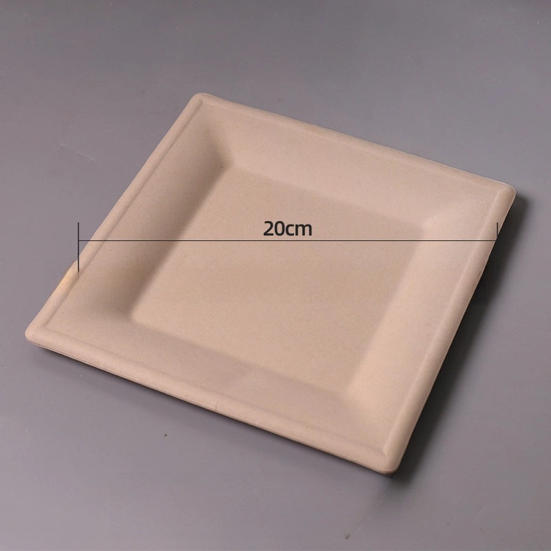 Disposable Biodegradable Sugarcane Pulp Paper Plates Thickened Dinner Plates for BBQ Cake Kindergarten DIY | Party Supplies & Disposable Tablewar