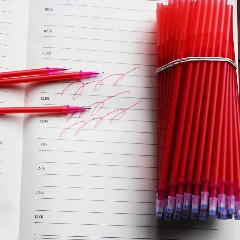 200 Pieces 0.5mm Erasable Pen Refills Blue Red Green Ink Easy Erase Neutral Gel Ink | Stationery Supplies