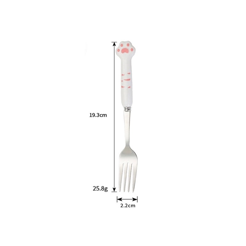 Adorable Cat-Themed Stainless Steel and Silicone Tableware Set|Kitchen & Dining