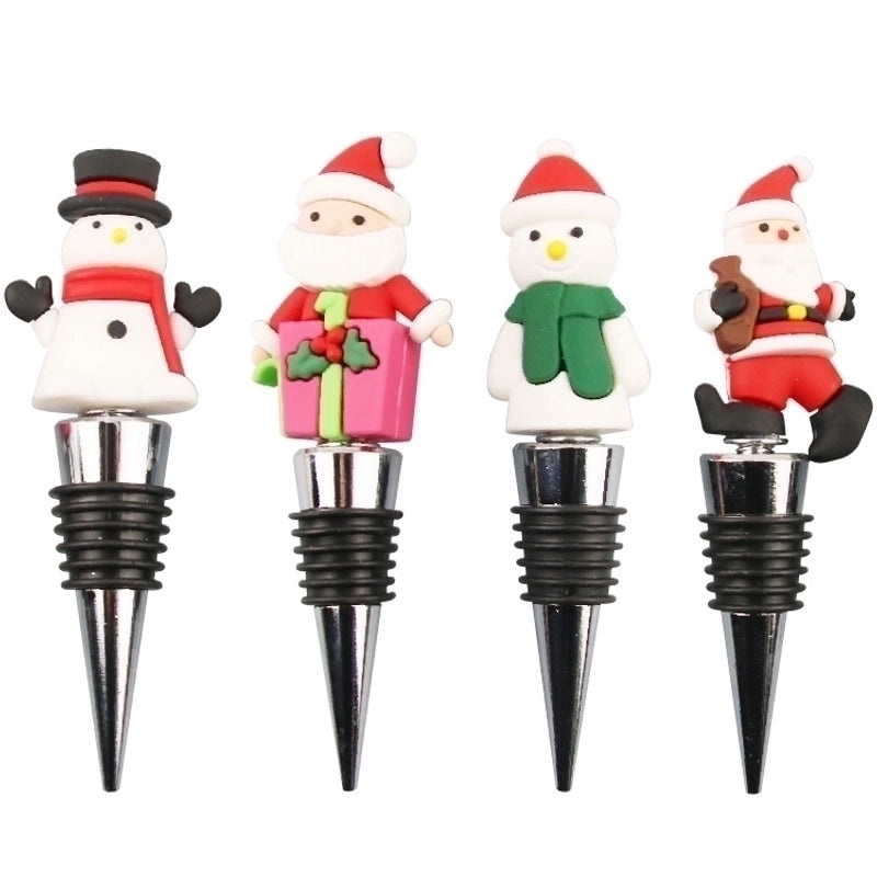 Festive Cartoon Wine Bottle Stopper PVC Aluminium Alloy 1 Piece|Kitchen & Dining Accessories