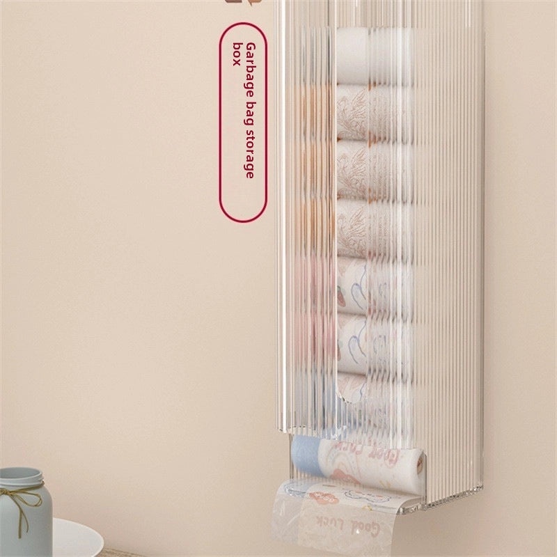 Wall-mounted Garbage Bag Dispenser Large Capacity Kitchen Plastic Bag Holder Convenient Extraction | Kitchen Storage & Organization