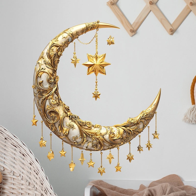 Elegant Moon PVC Wall Decal for Window Decoration | Home Decor Wall Stickers