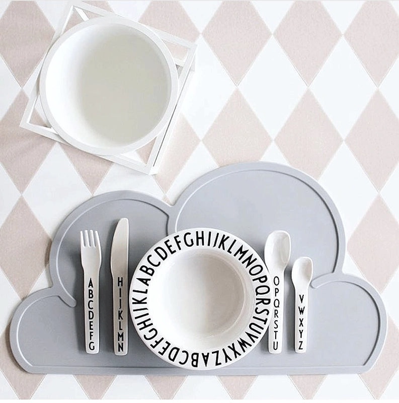 Cloud-shaped Silicone Baby Placemat Non-slip Heat-resistant Table Mat for Kids|Children's Tableware
