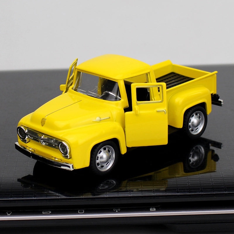 Retro Metal Pickup Car Model Ornament Classic Alloy Toy Vehicle Gift|Car Accessories