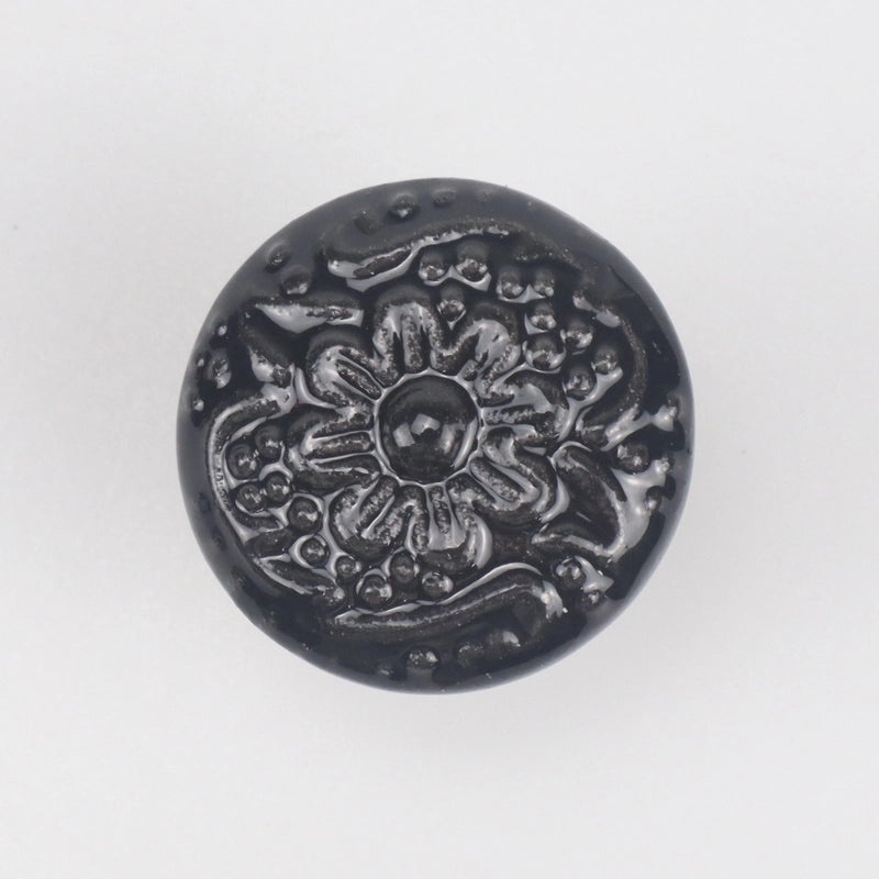 Ceramic Flower Cabinet Handle with Wooden Base | Cabinet Hardware