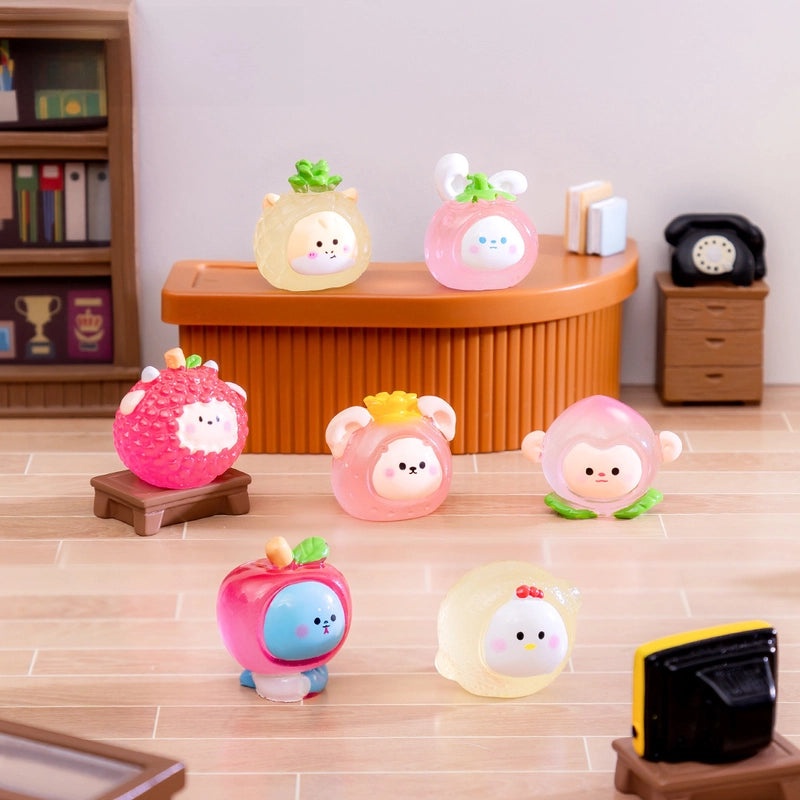 Fluorescent Micro Zodiac Fruit DIY Decorations Cute Small Ornaments for Car and Desktop | Home Decor Accessories
