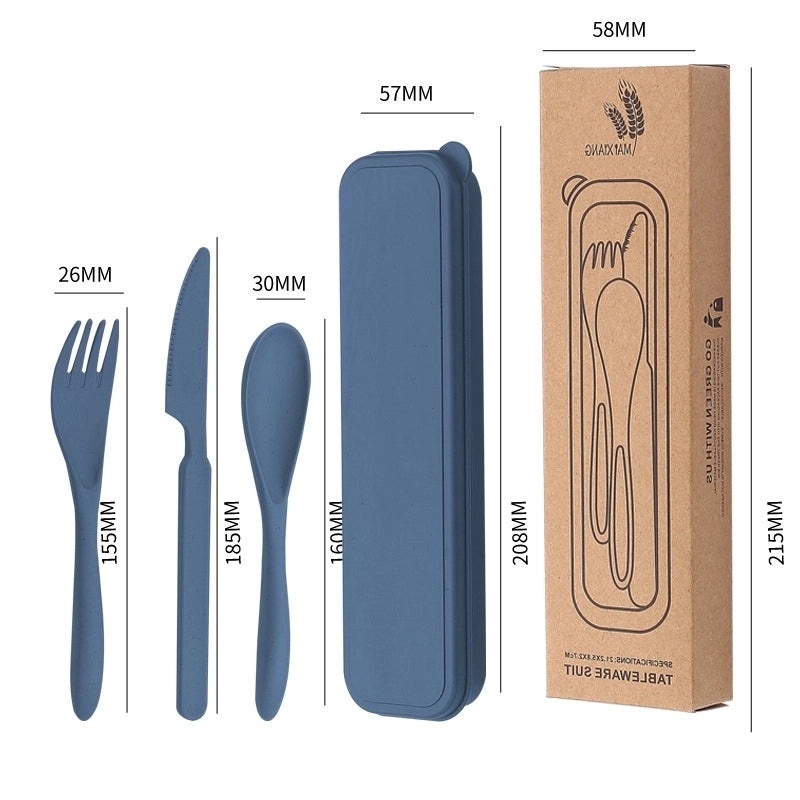 Wheat Straw Casual Tableware Set Solid Color Eco-Friendly Dinnerware | Kitchen & Dining