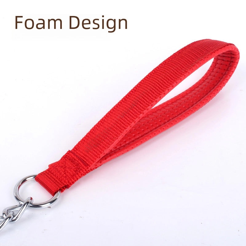 Dog Leash with Foam Handle and Metal Chain Twist Rope for Pets|Pet Supplies > Pet Leashes & Collars