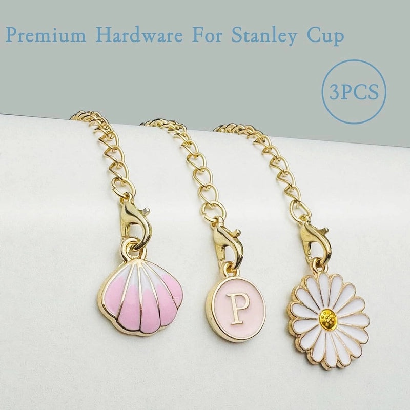 Stylish Letter Flower Shell Metal Keychain Pendant | Accessories & Keychains