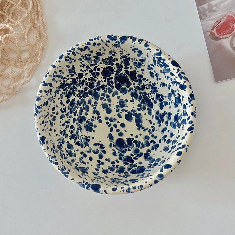 Korean Style Enamel Splash Ink Cereal Fruit Salad Bowl Set | Kitchen & Dining Tableware