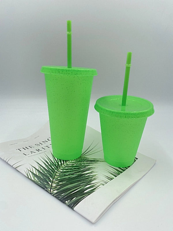 Creative Green Glitter Straw Cup Summer Edition | Drinkware & Tumblers