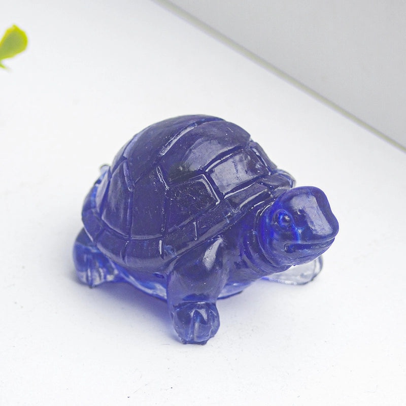 Minimalist Tortoise Figurine with Natural Crystal Accents|Home Decor