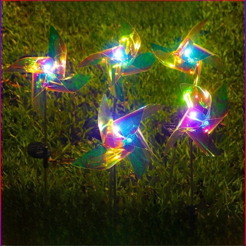 Solar Rotating Windmill Floor Lamp LED Garden Light Outdoor Decorative Lawn Landscape Lamp|Outdoor Garden Lighting