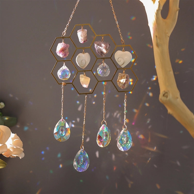 Romantic Geometric Crystal Iron Suncatcher Wall Art for Elegant Lady | Home Decor & Wall Art